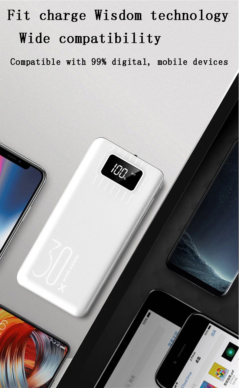 Xiaomi power Bank 30000mAh TypeC Micro USB QC Быстрая Зарядка Внешний аккумулятор светодиодный дисплей портативное Внешнее зарядное устройство для телефона