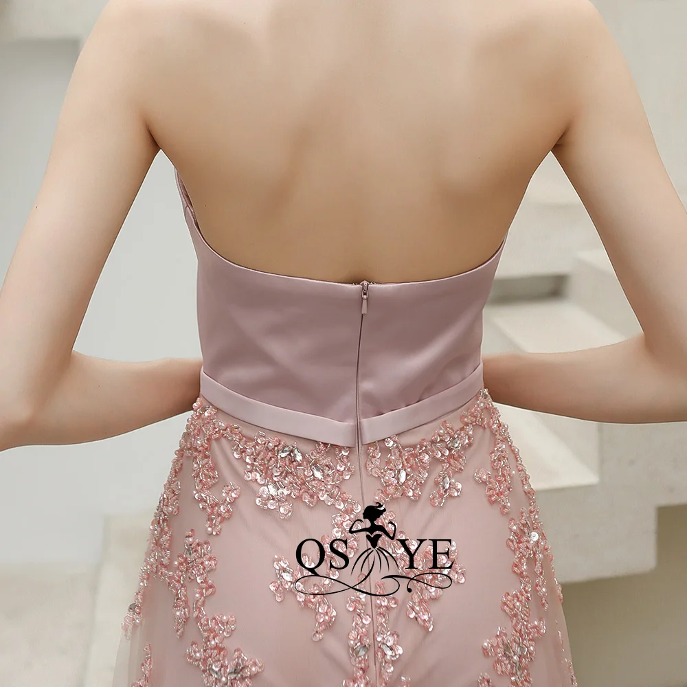 QSYYE ever pretty Длинные Выпускные платья тюль Холтер vestidos largos украшенное бисером с длиной до пола вечернее платье вечерние платья