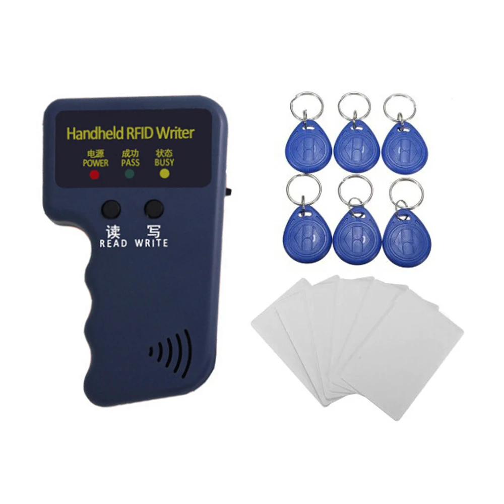 Handheld 125KHz RFID Copier/Writer/Readers/Duplicator Programmer Reader with 6Pcs IDTags MC Keyfobs Tags Card