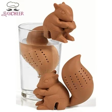 Силиконовый ситечко для заварки чая в форме белки, фильтр для кофе, фильтр для травяного настоя, распылитель для чайных чашек для рассыпных листьев в домашних офисах