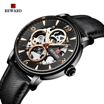 

REWARD Mechanical Watch Men Waterproof Luminous Skeleton Automatic Watches Top Brand Fashion Male Watch Black Gold Montre Homme