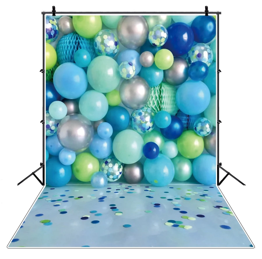 Baby Birthday Party Balloons Photography Backdrop Floor Children Portrait Photographic Decor Background Photo Studio Custom photo backdrop