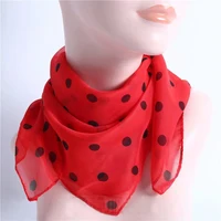 Fashion Chiffon Polka Dot Scarf For Woman Female Retro Temperament Polka Dot Square Scarf Multicolor Polka Dot Neckerchief 2