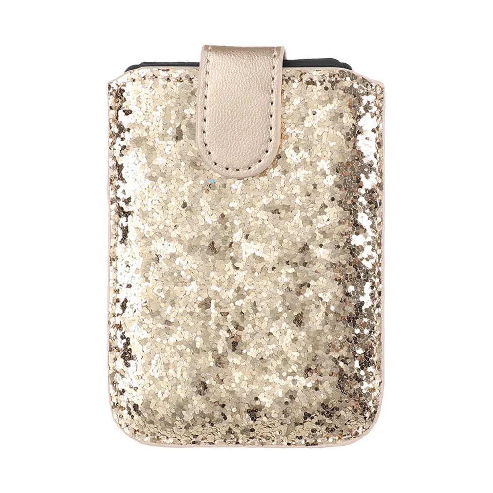 1PC RFID Blocking Credit Card Holder 5 Pull Sequins Card Sleeve Case Adhesive Sticker Universal Sequins Cell Phone Wallet Case