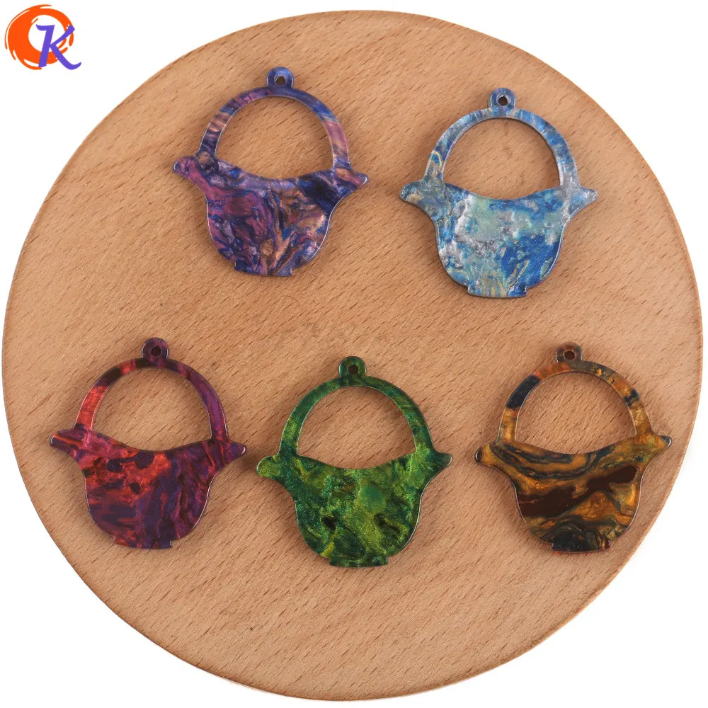 Cordial Design 28x30MM 100Pcs Jewelry Accessories/Hand Made/Charms/Basket Shape/Marble Effect/DIY Making/Earring Findings