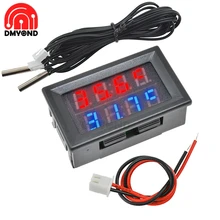 Termómetro Digital NTC con pantalla Dual LED, probador de Sensor de temperatura de doble Sonda de Metal a prueba de agua, DC 4V-28V, para habitación interior y coche, 12V
