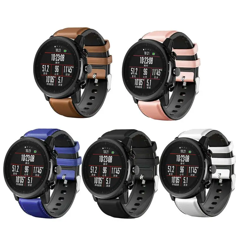 Силиконовый кожаный ремешок для наручных часов сменный Браслет Huawei Watch GT