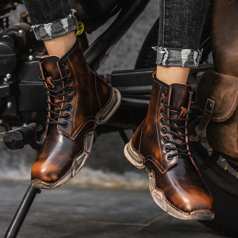 

2020 Autumn and Winter Trendy Men's Classic Fashion All-match High-top Tooling Waterproof Men's Boots High-quality Men's Boots