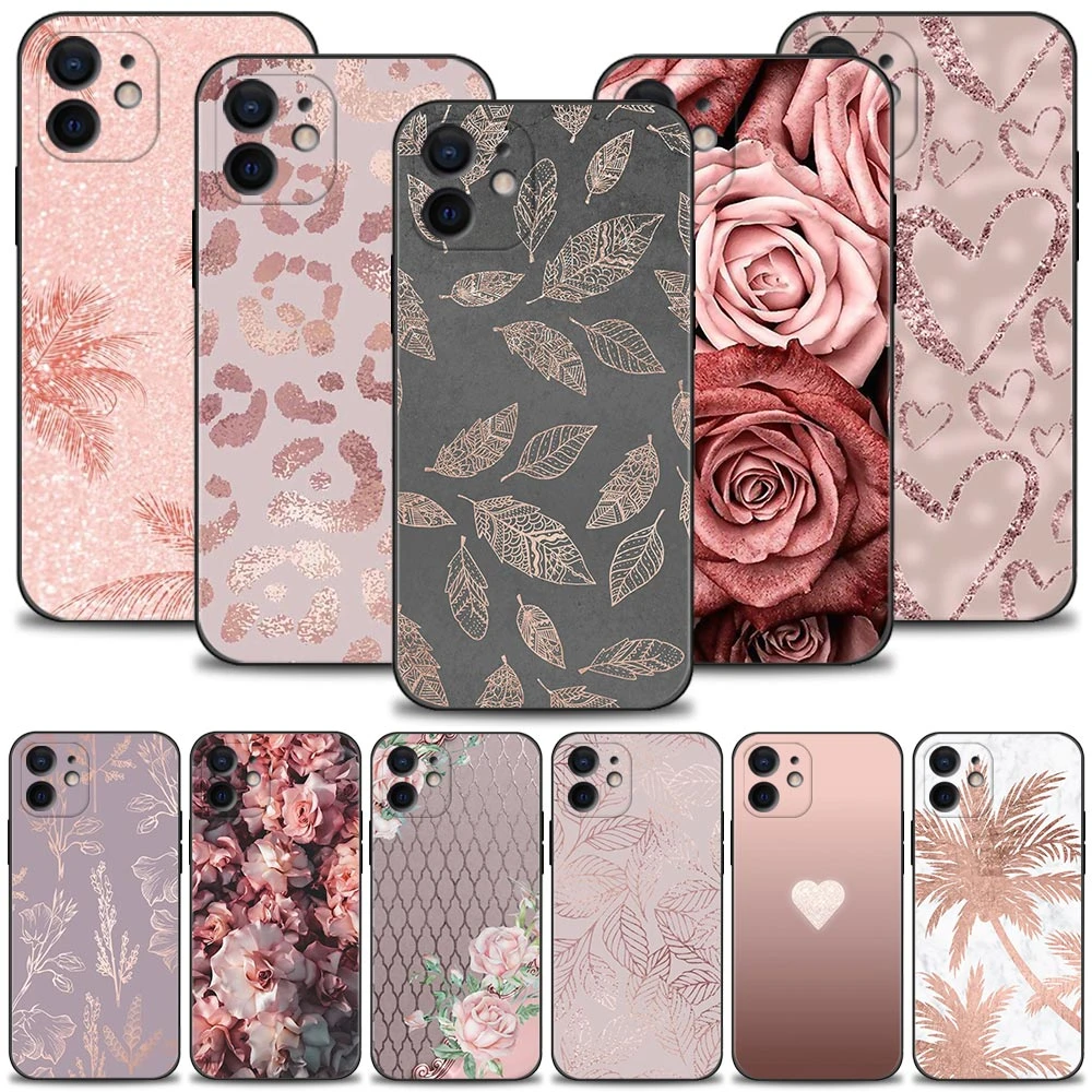 Beautiful Rose Bling Picture Silicone Case For Apple iPhone 13 12 11 Pro Max XS Max XR X 7 8 Plus 13 12 Mini 6S SE 2020 Shell