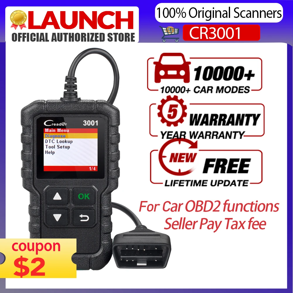 LAUNCH X431 CR3001 OBD 2 автоматический сканер диагностический инструмент Многоязычный