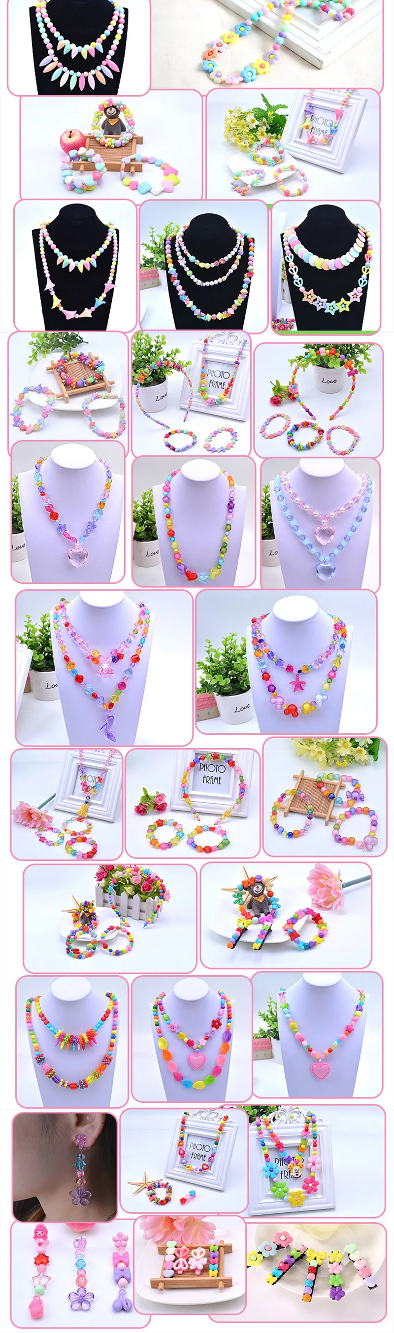 Children Bracelets for Girls Diy Toys for Children Handmade Necklace Girl Handmade Beading Headwear Interactive Toys for Kids