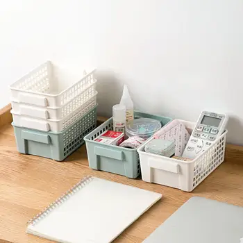 

2PCS/Set Small Desktop Storage Basket Plastic Drawer Office Supplies Finishing Basket Rectangular Sundries Storage Box