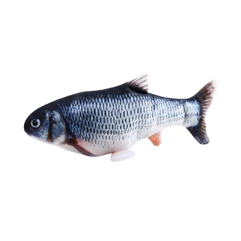 

30CM Interactive Pet Cat Toy USB Charging Simulation Electric Dancing Moving Floppy Fish Cats Toy For Cat Toys