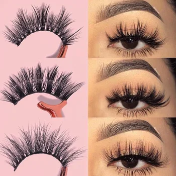 

3 Pairs Mixed Set Hyperbole Crisscross 25MM Long Section Real 5D Mink False Eyelashes Thick Eyelash Lashes Extension Supplies