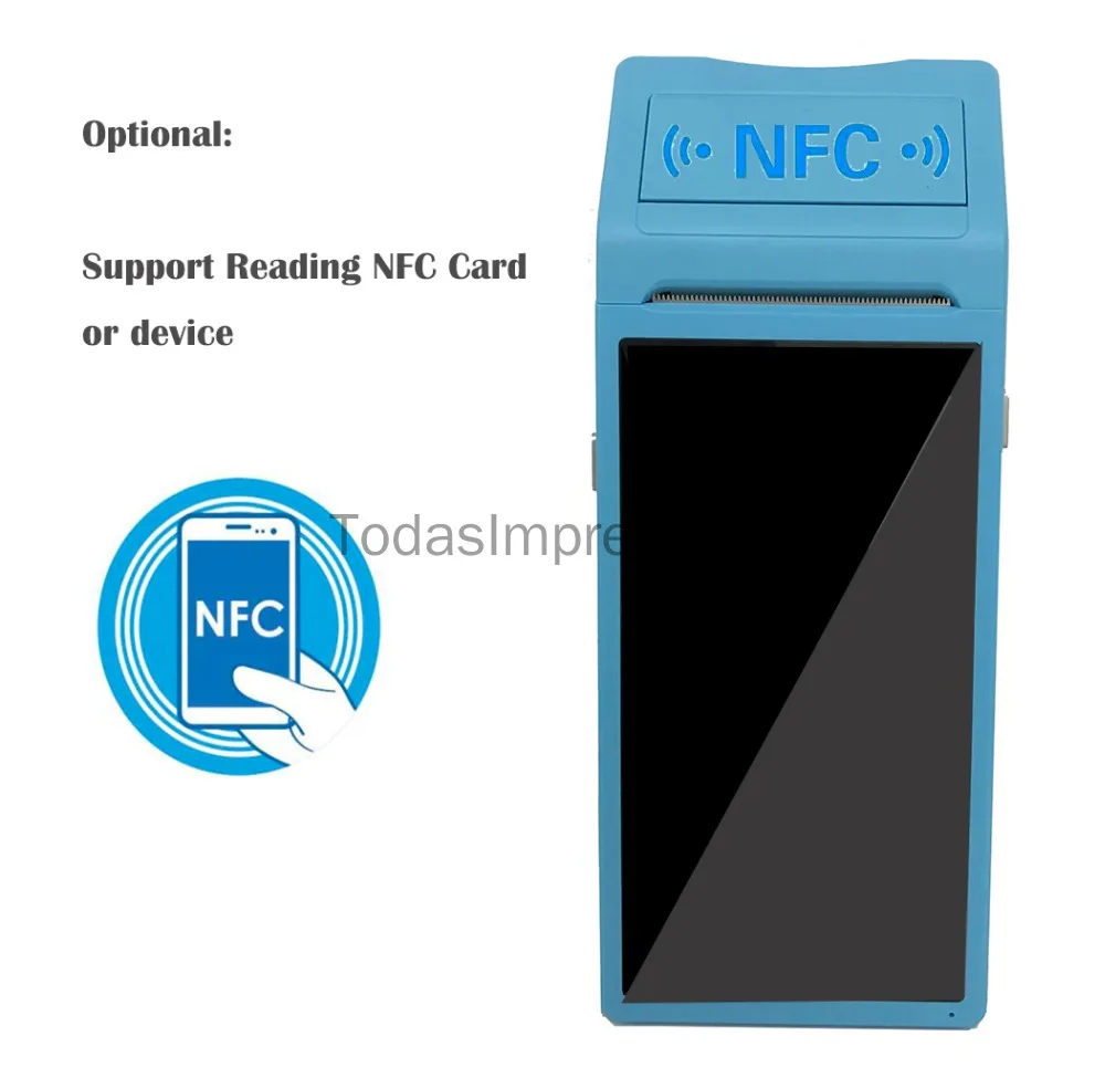 Q2I 안드로이드 8.1 PDA 핸드헬드 POS 열전사 프린터 PDA 터미널 5.5'' HD 터치 3G Wifi BT 무선 58mm NFC 바코드 1D 2D 스캐너