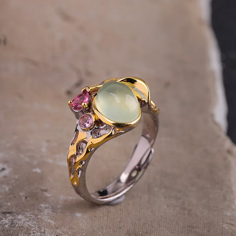 

Anel Feminino Product Manufacturer Direct Selling Fashion Accessories Wholesale S925 Pure Ornaments Mouth Ms Grape Stone Ring