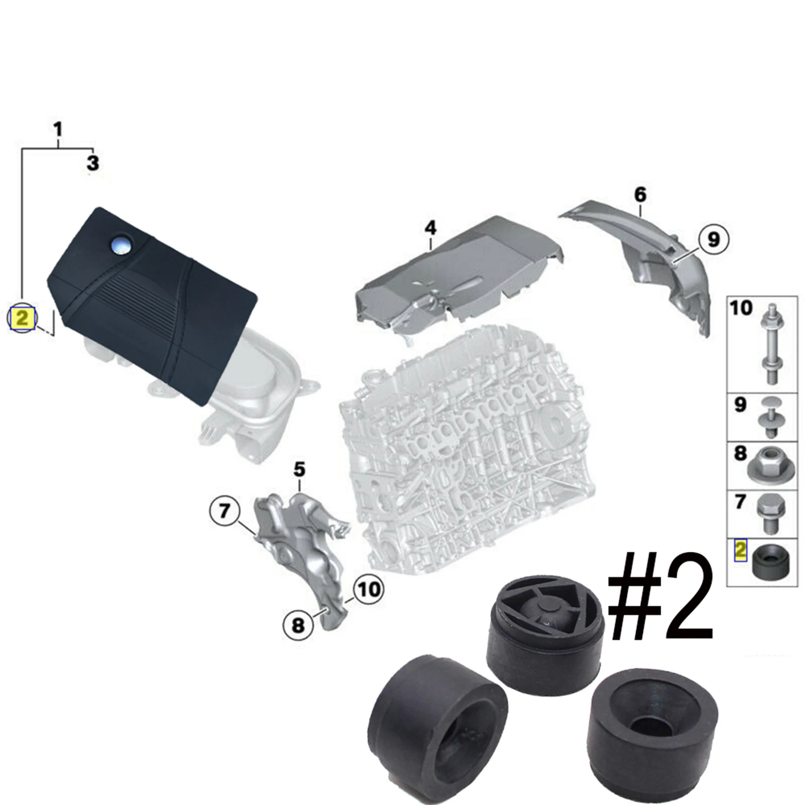 4Pcs Engine Rubber Mounting Bush For Ford Focus II 2004-2011 OE#4M5G-6A994-AA 1434444 Protective Cover Under Guard Plate Rubber
