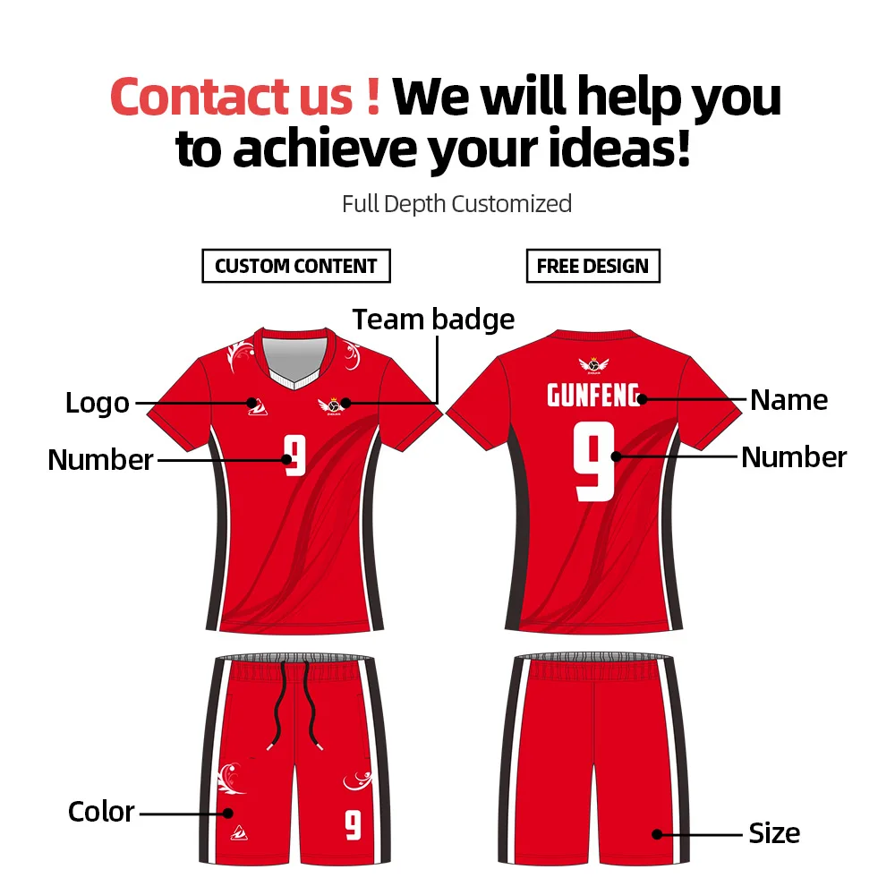 Unique design women volleyball jersey 100%ployter breathable volleyball uniforms design
