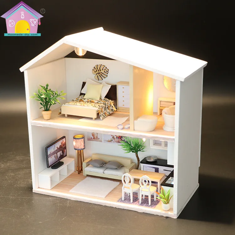 

Hoomeda-diy DIY Hut Model Shallow Time Creative New Style Wood Assembled Villa Mode Hipster Educational Gift
