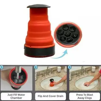 

Clog Drain Blaster Air Pressure Pump Durable Toilets Plunger Kitchen Bathroom Portable Sink Clean Plunger Easy To Operate