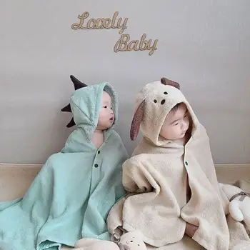 

68x120cm Cute Baby Bath Towel Blanket Infant Hooded Wrap Bathrobe Animal Kids Hooded Bath Towel Infant Bathing Blanket