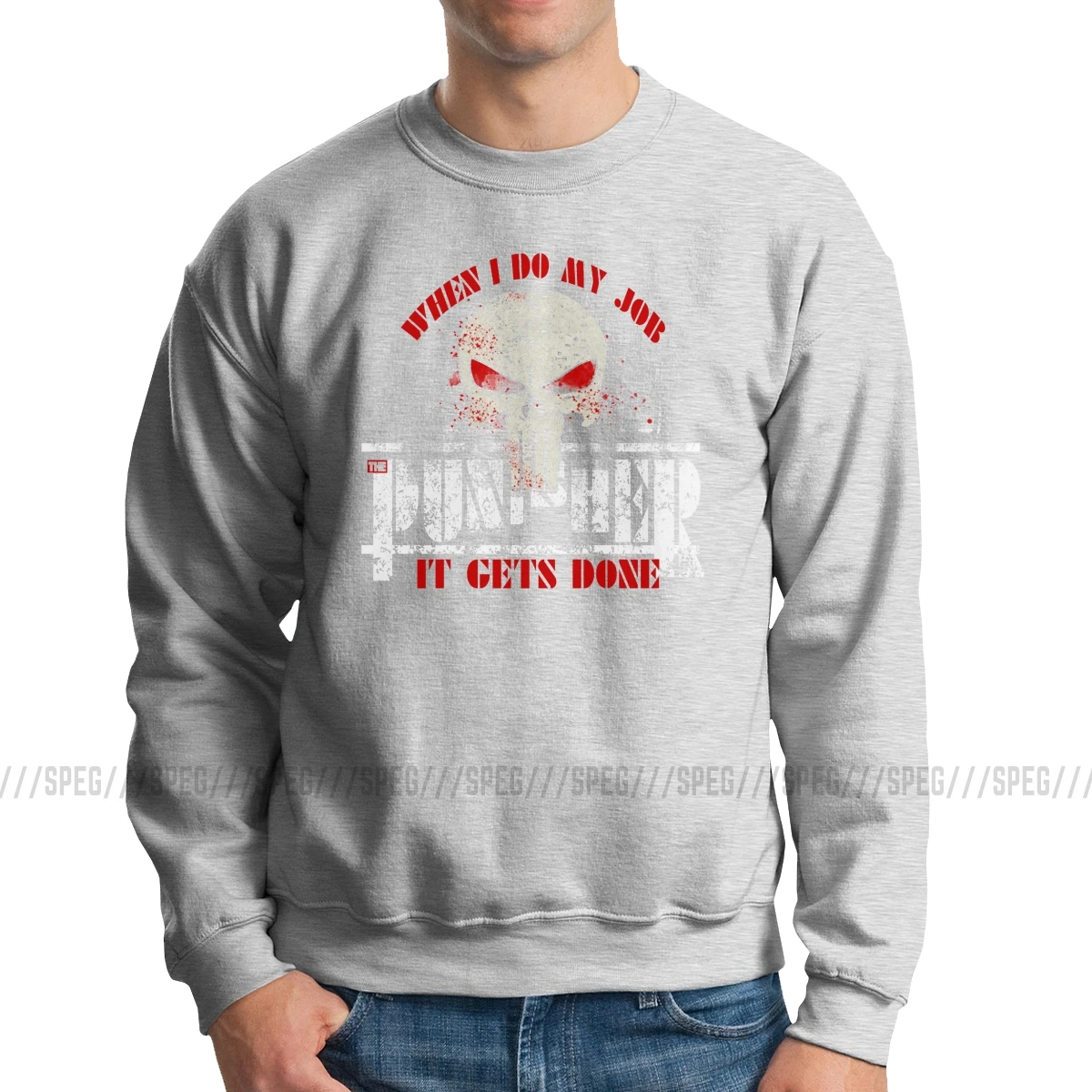 Каратель, Мужская толстовка, супергерой, фитнес, уличная одежда, Me men to Mori Skull Fun, хлопок, пуловер с круглым вырезом, толстовки, одежда - Цвет: Серый