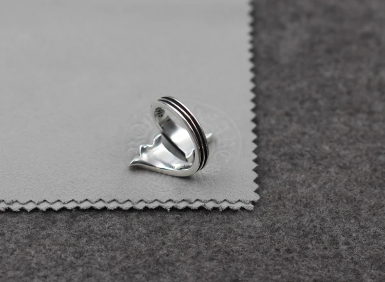 s925 sterling silver men's ring jewelry vintage personality flower end cross ring punk style couple open ring send lover's gift