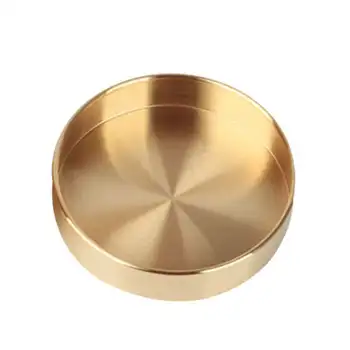 

Nordic Copper Round Storage Tray Desk Metal Storage Organizer Jewelry Organizer Small Items Storage Dishes Home Decor 10cm x 10c