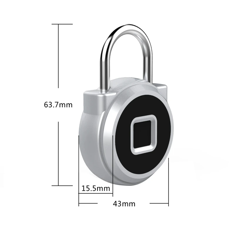 Smart Lock Keyless USB Charge Fingerprint Lock IP65 Waterproof Anti-Theft Security Fingerprint Padlock for Door Luggage Case