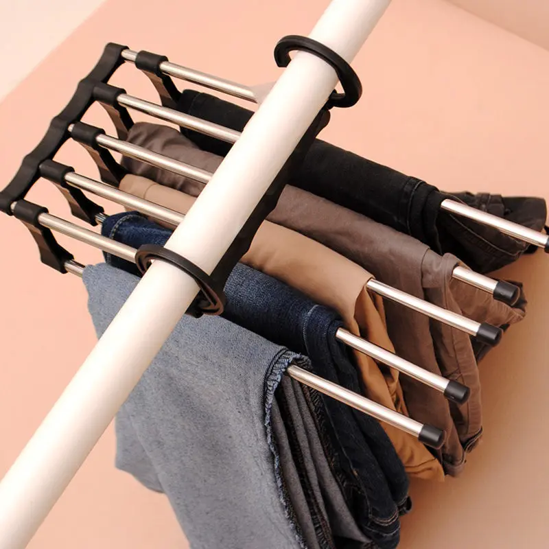 5в1 яруса стойки из нержавеющей стали брюки вешалка для одежды вешалки Шкаф для хранения организации сушки Вешалка Органайзер для шкафа