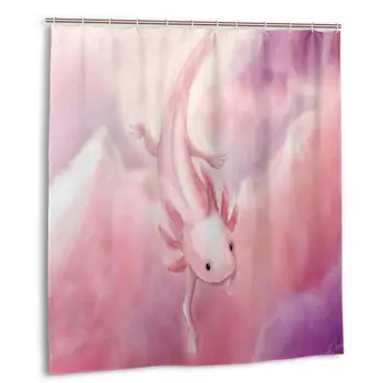 

Axolotl Shower Curtain with Hooks bathroom Waterproof Polyester Fabric