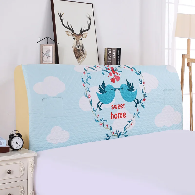 Модная домашняя кровать с цифровым принтом, эластичная ткань, полное покрытие, покрывало, мягкая упаковка, хлопковое покрывало для изголовья кровати - Цвет: Cotton addition 2