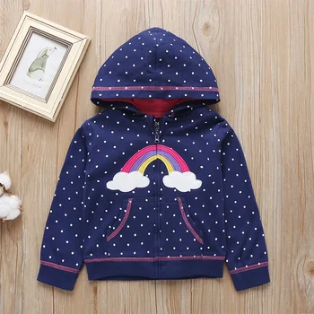 

Baby Boys Girls 9M-3T Rainbow printed Cotton Long sleeve Zipper Sweatshirt Fashion Coat