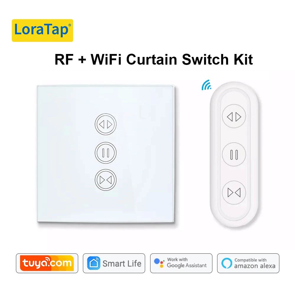 Tuya Vida Inteligente ue Wifi Switch Cortina do Obturador do Rolo para Persianas Motorizadas Elétrica com Controle Remoto sem Fio Interruptor Inicial do Google Alexa Eco Toque Interruptor de Parede de Controle de Voz
