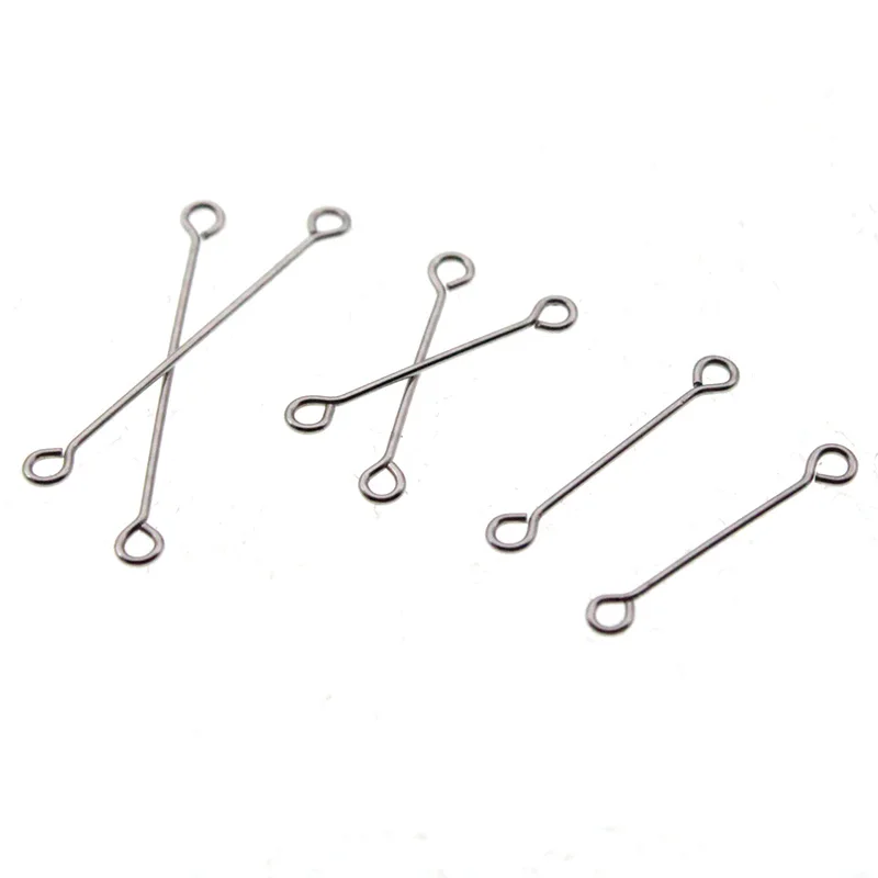 

100pc Double Holes Stainless Steel Heads Eye Pins Connecto For Jewelry Making DIY Earring Bracelet Necklace Findings Accessories