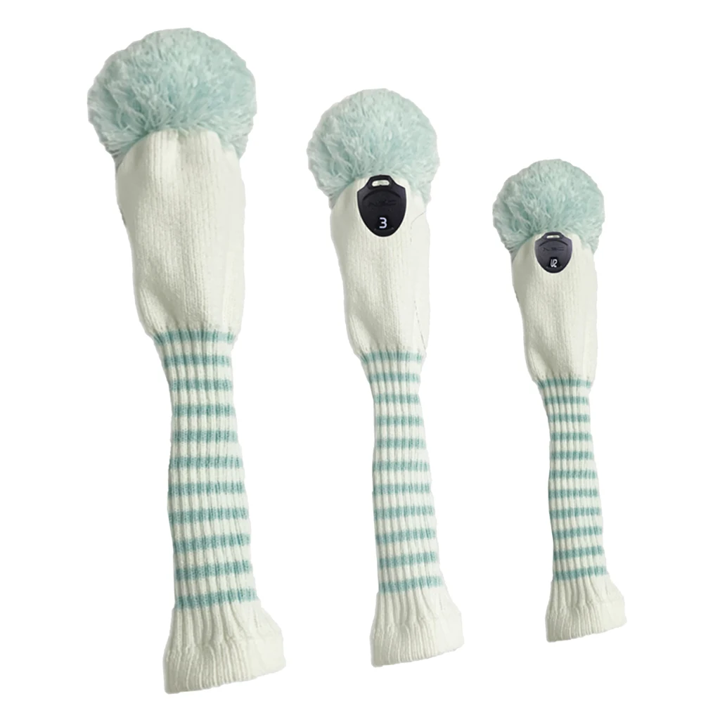 3pcs Knit Wood Golf Covers Pom-pom Driver 460cc/Fairway Woods UT Protect Headcover Decoration Accessories 3pcs Knit Wood Golf Covers Pom-pom Driver 460cc/Fairway Woods UT Protect Headcover Decoration Accessories