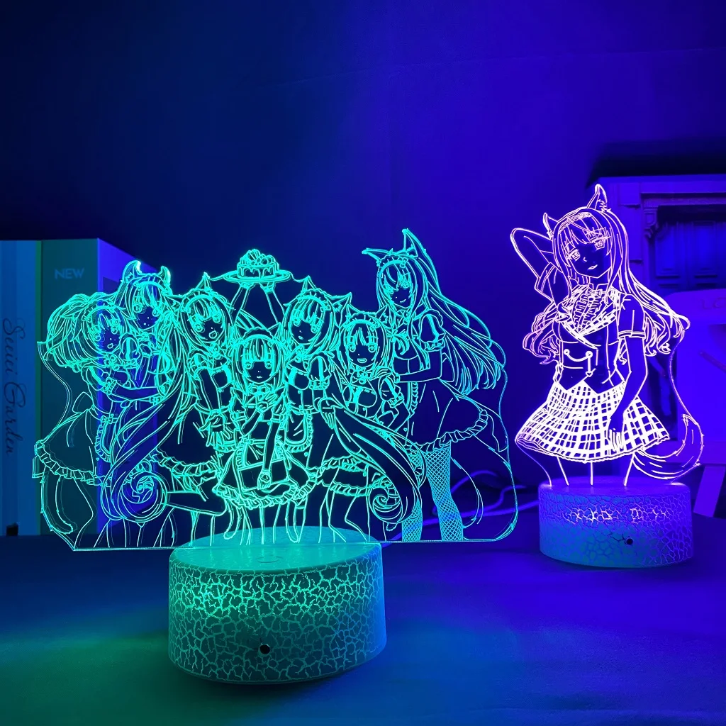 

Anime Led Light Sexy Figure Nekopara Vanilla for Bedroom Decor Night Light Manga Children's Birthday Gift Room 3d Lamp Nekopara