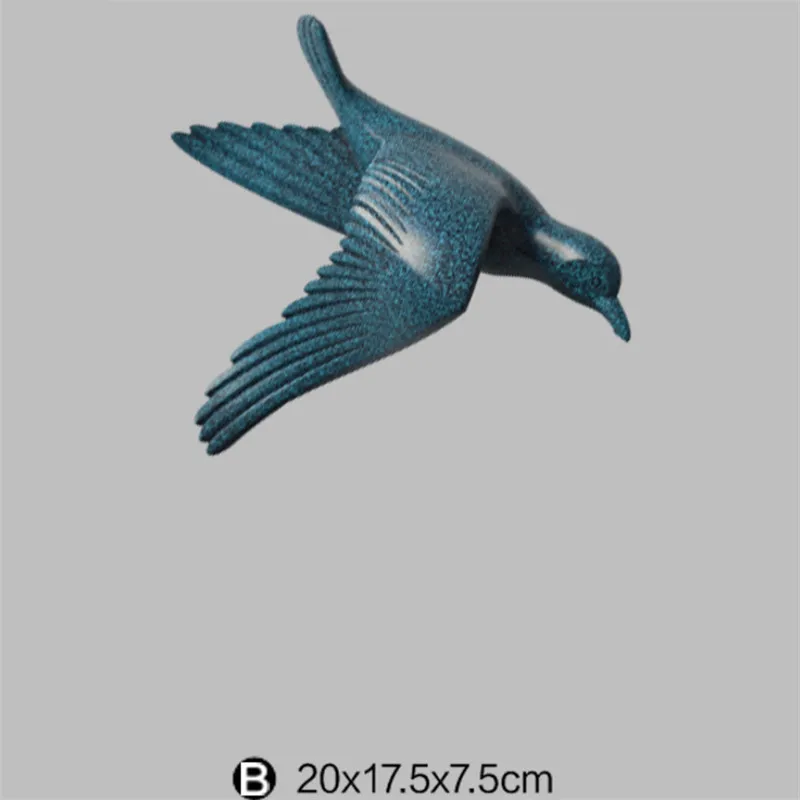 Европейский Креативный резиновый Настенный 3D орнамент в виде чайки, птицы, Настенная Наклейка для гостиной, телевизора, фоновое украшение, подвеска в виде животного - Цвет: Blue B