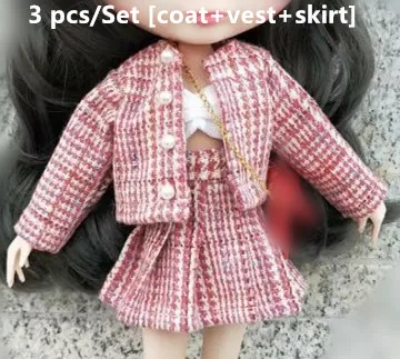 Blyth клетчатая ветровка Blyth пальто 1/6 кукла клетчатая юбка Одежда для кукол(Fit blyth, Ледяной, ММК, озон, лат, JerryB. BJD, 1/6 кукла - Цвет: 3pcs