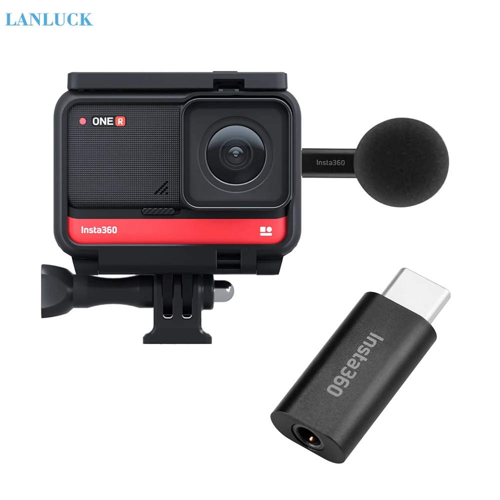 Mic Adapter for insta360 ONE R Record Video Extension Microphone Adapter Action Camera Accessories for insta360 one r Color : Bundle1 