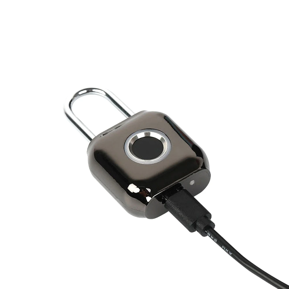 

Padlock Door Lock Safety Quick Unlock Waterproof Keyless Smart Fingerprint Small USB Charging Zinc Alloy Anti Theft Travel
