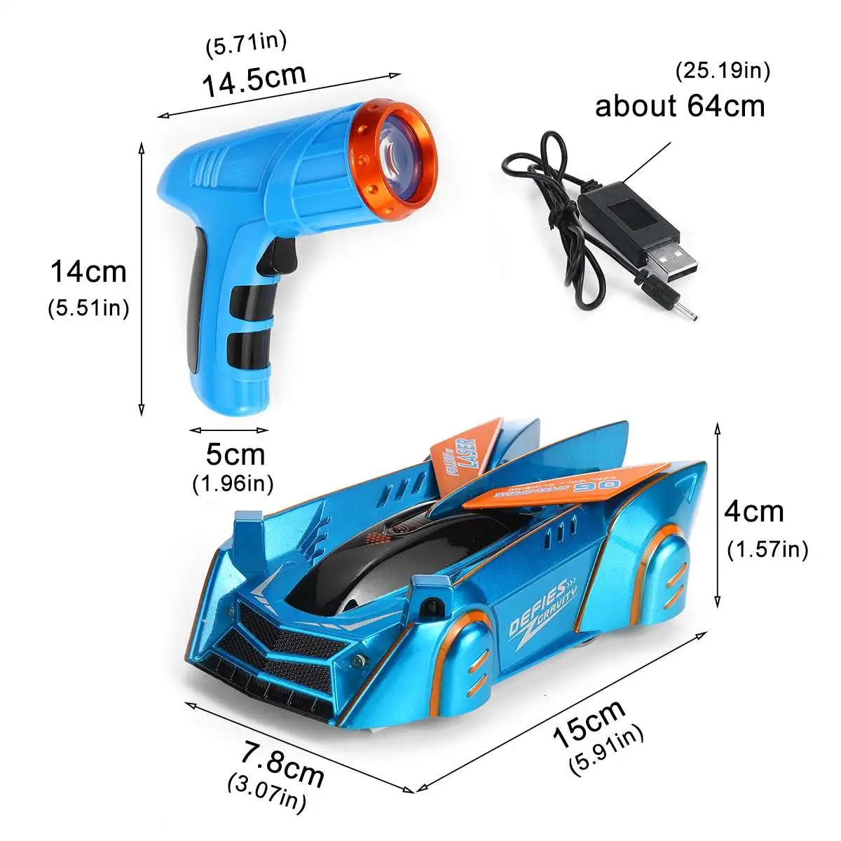 Infrared Laser Tracking Children RC Wall Climbing RC Car With LED Lights 360° Rotating Stunt Remote Control Toy Car Model