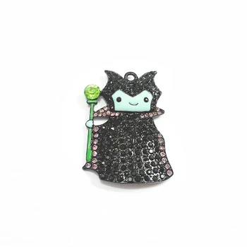 

Newest! 45MM*33MM 10pcs/lot Witch Rhinestone Pendants