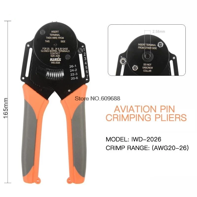IWIISS IWD 2630 M23 connector crimping pliers for Siemens servo wire
