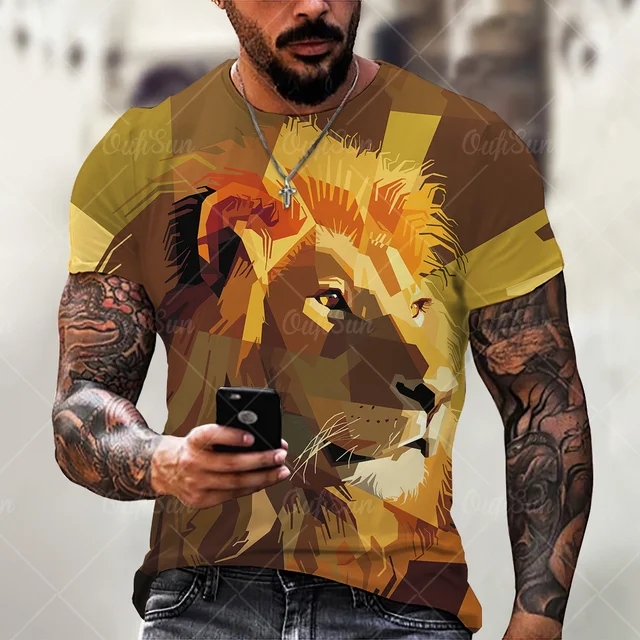 Fashion Trend 3D printing Tiger Men  T-Shirt Casual O-Neck Summer Selling Short Sleeve Oversized T-Shirt Comfortable StreetTops OFSM-00931