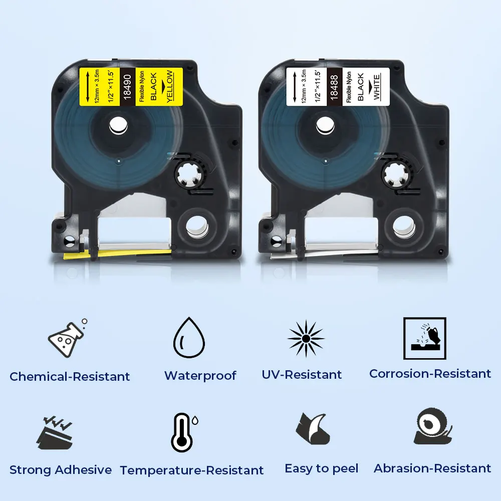 5PK 19 мм 18058 термоусадочная трубка кассета для DYMO Rhino IND этикетка промышленная 4200