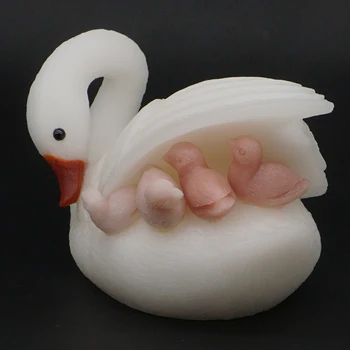 

Swan Figurine Natural Gemstone White Jade Carved Animal Statue Rock Decor 4.17"