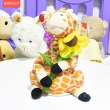 Электрическая игрушка плюшевая жираф будет звать животных со звуком и перемещением моделирования жираф детская игрушка
