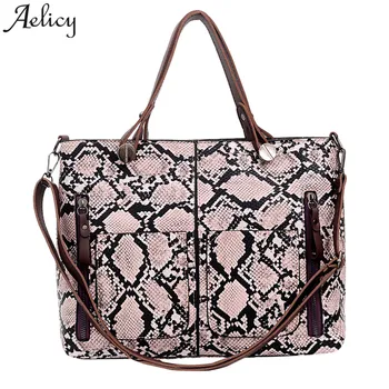 

Aelicy Handbag luxury women Leather Snake Shoulder Bag female travel girls women bags carteras mujer de hombro y bolso drop ship