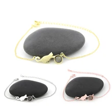 Новая игра с шариком Кот звено цепи браслеты и браслеты для женщин девочек натуральный ювелирный камень животных подарки для любимых аксессуаров